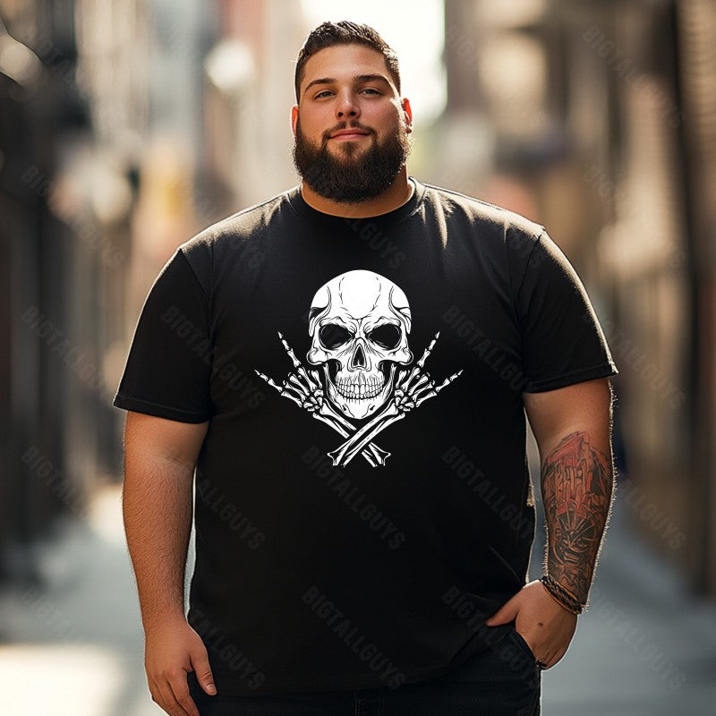 Skull Skeleton T0 5D2C 086 Men T Shirts Big and Tall Men Shirts Plus Size Short Sleeve Fashion Casual T Shirt Graphic Tee Shirts Tshirts