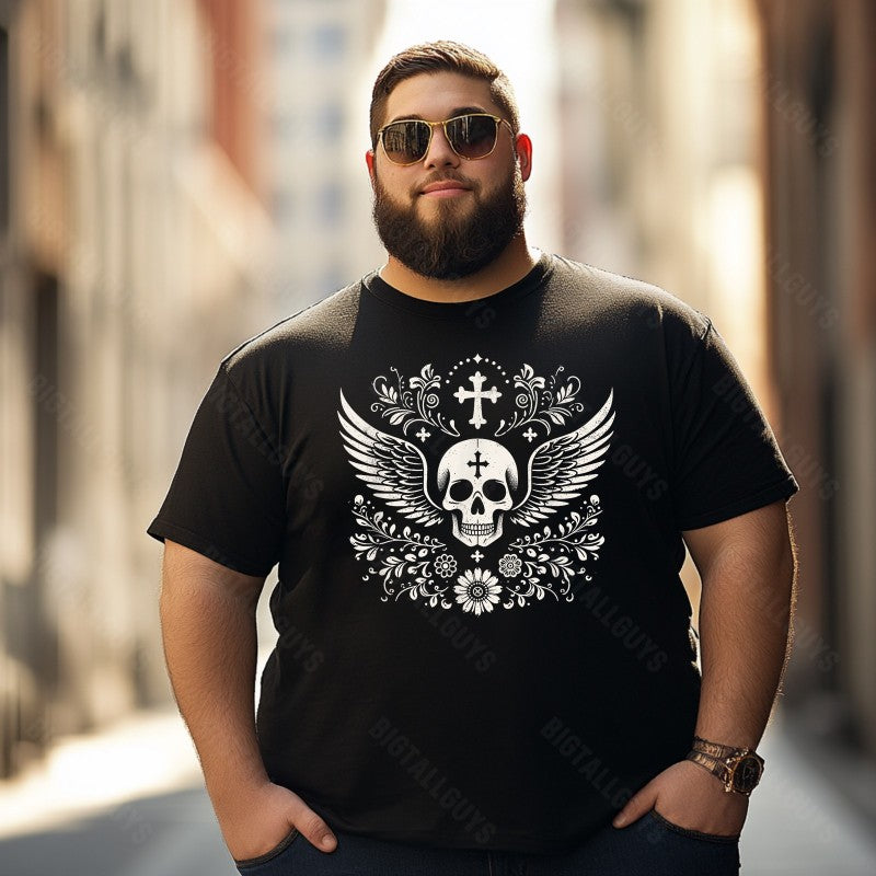 Skull Skeleton T0 5D2C 091 Men T Shirts Big and Tall Men Shirts Plus Size Short Sleeve Fashion Casual T Shirt Graphic Tee Shirts Tshirts