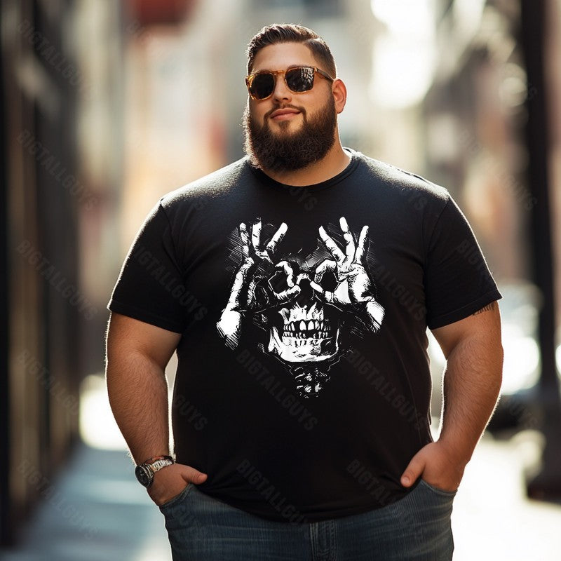 Skull Skeleton T0 5D2C 092 Men T Shirts Big and Tall Men Shirts Plus Size Short Sleeve Fashion Casual T Shirt Graphic Tee Shirts Tshirts