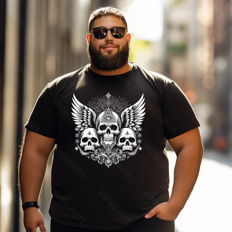 Skull Skeleton T0 5D2C 096 Men T Shirts Big and Tall Men Shirts Plus Size Short Sleeve Fashion Casual T Shirt Graphic Tee Shirts Tshirts