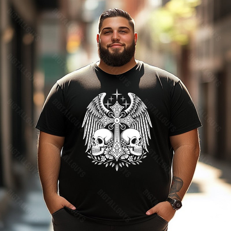 Skull Skeleton T0 5D2C 099 Men T Shirts Big and Tall Men Shirts Plus Size Short Sleeve Fashion Casual T Shirt Graphic Tee Shirts Tshirts