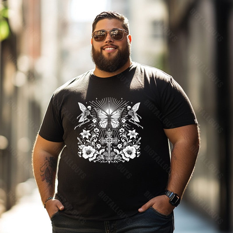 Skull Skeleton T0 5D2C 102 Men T Shirts Big and Tall Men Shirts Plus Size Short Sleeve Fashion Casual T Shirt Graphic Tee Shirts Tshirts