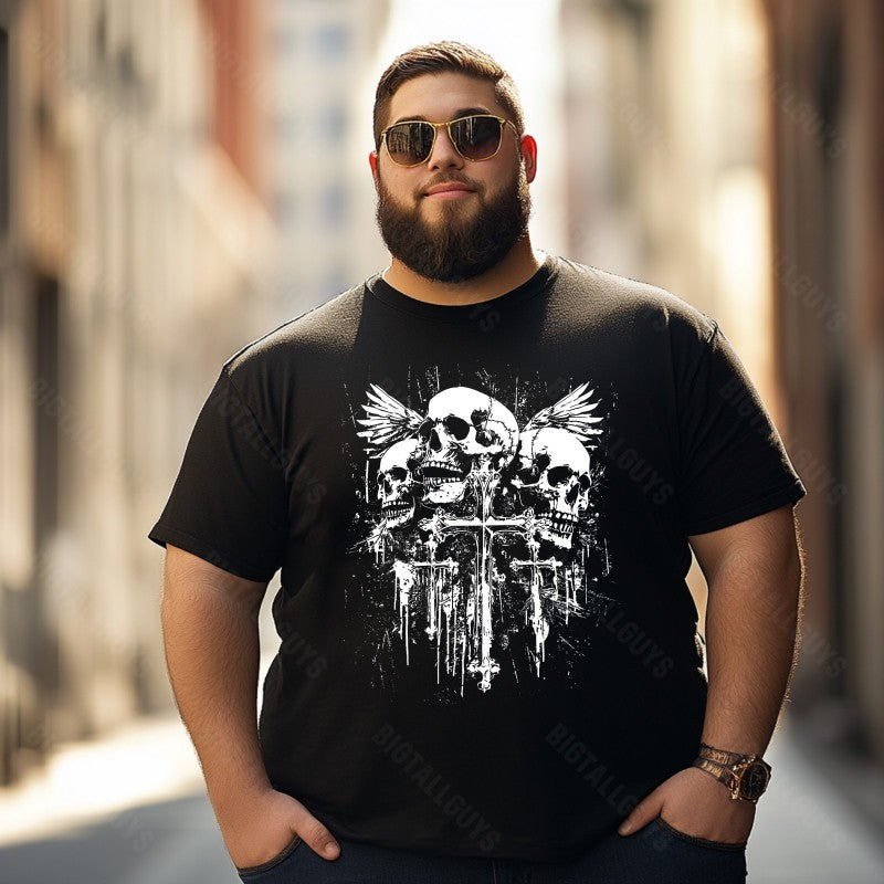 Skull Skeleton T0 5D2C 103 Men T Shirts Big and Tall Men Shirts Plus Size Short Sleeve Fashion Casual T Shirt Graphic Tee Shirts Tshirts