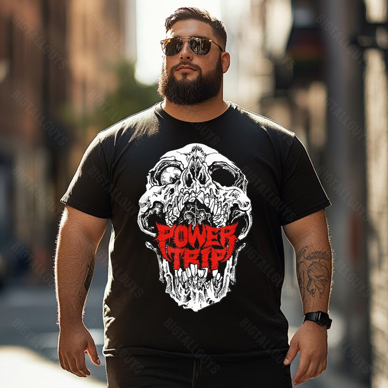 Skull Skeleton T0 5D2C 105 Men T Shirts Big and Tall Men Shirts Plus Size Short Sleeve Fashion Casual T Shirt Graphic Tee Shirts Tshirts