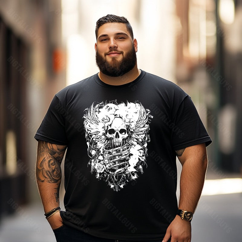 Skull Skeleton T0 5D2C 109 Men T Shirts Big and Tall Men Shirts Plus Size Short Sleeve Fashion Casual T Shirt Graphic Tee Shirts Tshirts