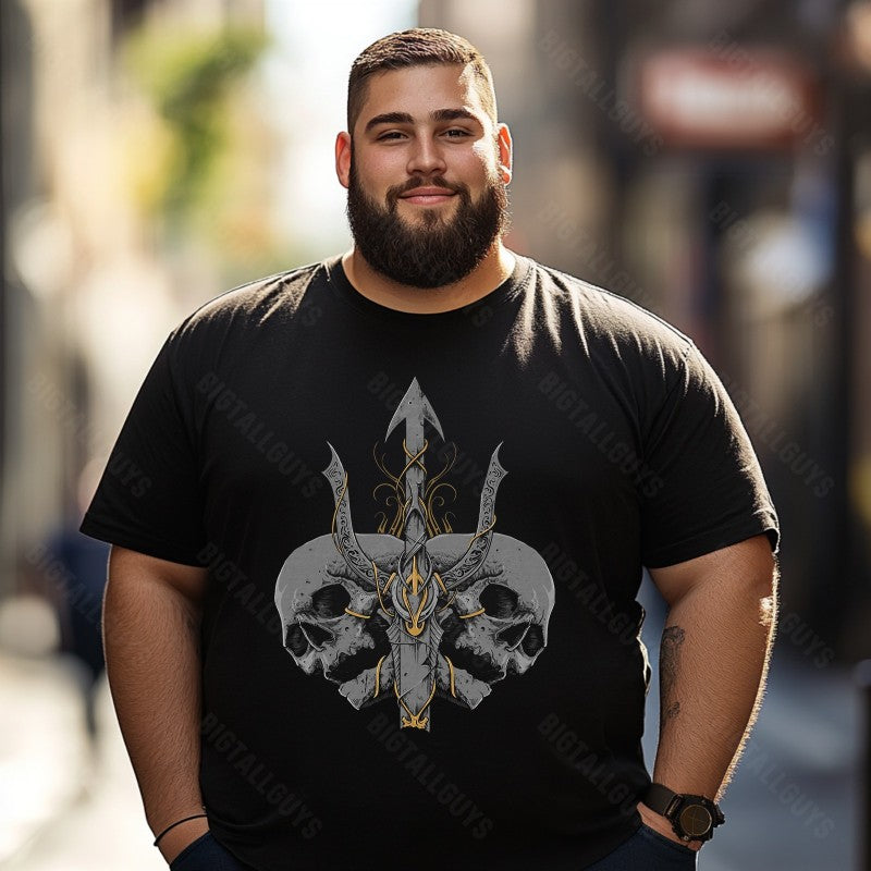 Skull Skeleton T0 5D2C 112 Men T Shirts Big and Tall Men Shirts Plus Size Short Sleeve Fashion Casual T Shirt Graphic Tee Shirts Tshirts