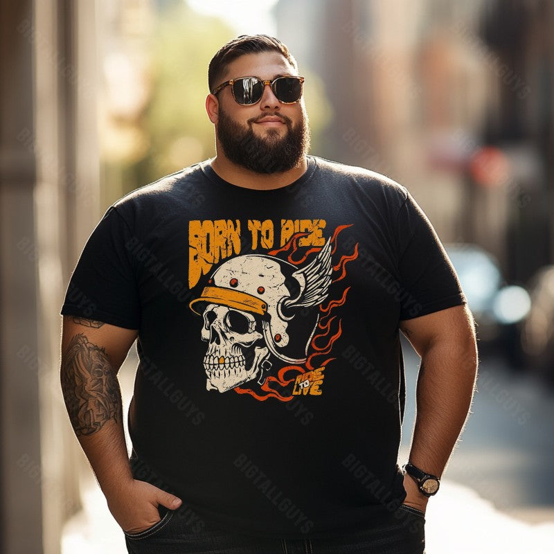 Skull Skeleton T0 5D2C 113 Men T Shirts Big and Tall Men Shirts Plus Size Short Sleeve Fashion Casual T Shirt Graphic Tee Shirts Tshirts