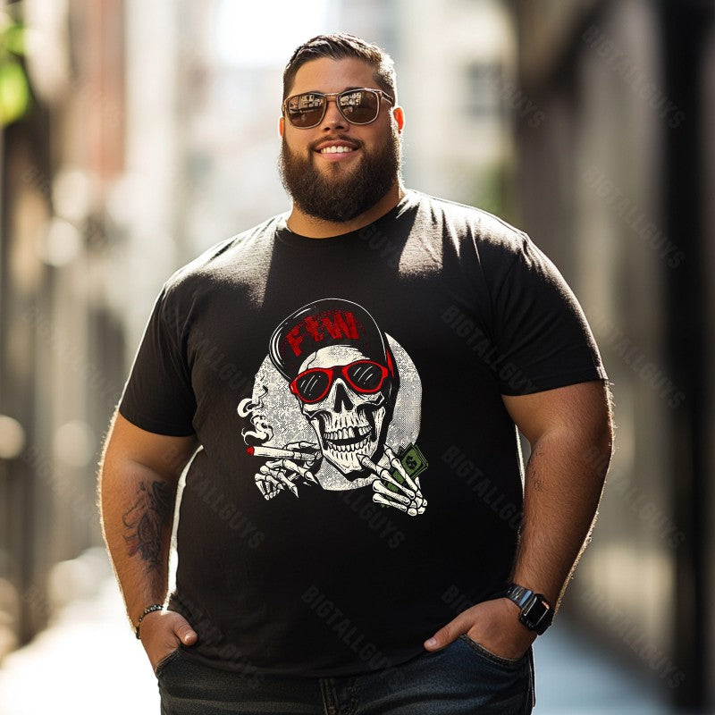 Skull Skeleton T0 5D2C 114 Men T Shirts Big and Tall Men Shirts Plus Size Short Sleeve Fashion Casual T Shirt Graphic Tee Shirts Tshirts