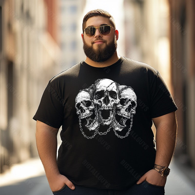 Skull Skeleton T0 5D2C 115 Men T Shirts Big and Tall Men Shirts Plus Size Short Sleeve Fashion Casual T Shirt Graphic Tee Shirts Tshirts