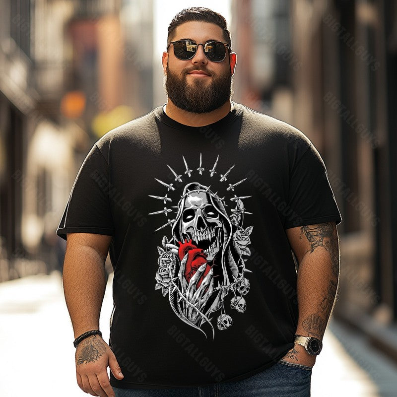 Skull Skeleton T0 5D2C 118 Men T Shirts Big and Tall Men Shirts Plus Size Short Sleeve Fashion Casual T Shirt Graphic Tee Shirts Tshirts