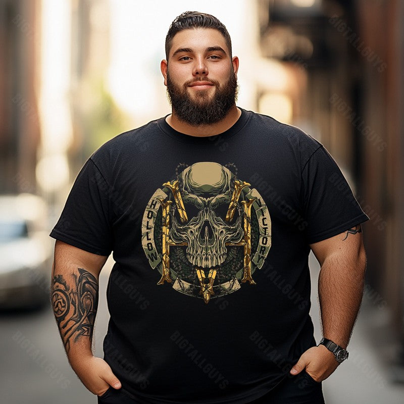 Skull Skeleton T0 5D2C 119 Men T Shirts Big and Tall Men Shirts Plus Size Short Sleeve Fashion Casual T Shirt Graphic Tee Shirts Tshirts