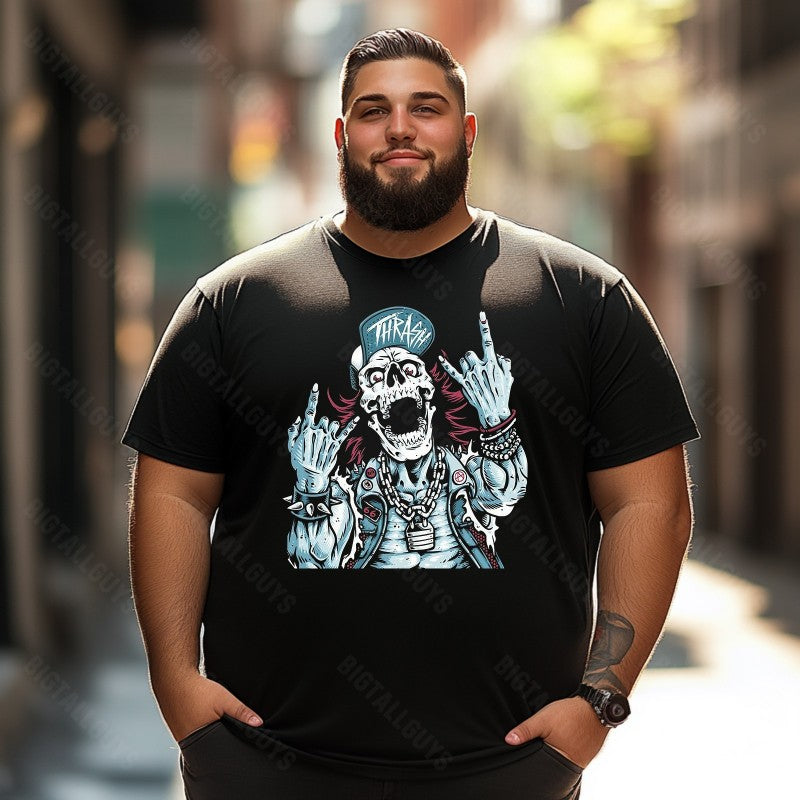 Skull Skeleton T0 5D2C 123 Men T Shirts Big and Tall Men Shirts Plus Size Short Sleeve Fashion Casual T Shirt Graphic Tee Shirts Tshirts