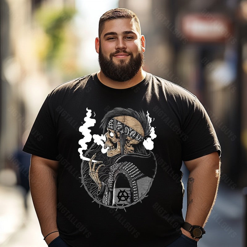 Skull Skeleton T0 5D2C 124 Men T Shirts Big and Tall Men Shirts Plus Size Short Sleeve Fashion Casual T Shirt Graphic Tee Shirts Tshirts