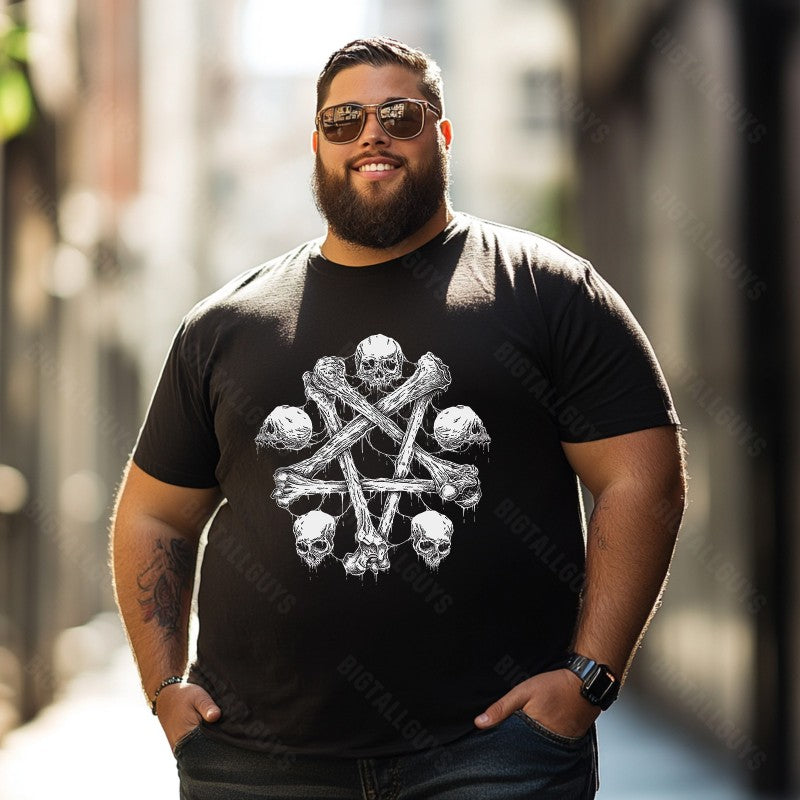 Skull Skeleton T0 5D2C 126 Men T Shirts Big and Tall Men Shirts Plus Size Short Sleeve Fashion Casual T Shirt Graphic Tee Shirts Tshirts