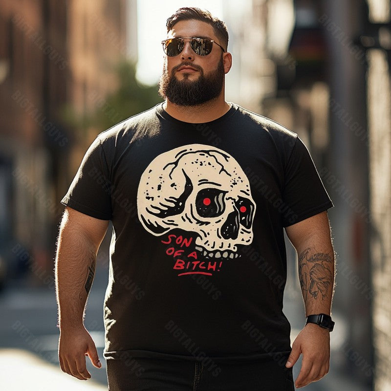 Skull Skeleton T0 5D2C 129 Men T Shirts Big and Tall Men Shirts Plus Size Short Sleeve Fashion Casual T Shirt Graphic Tee Shirts Tshirts