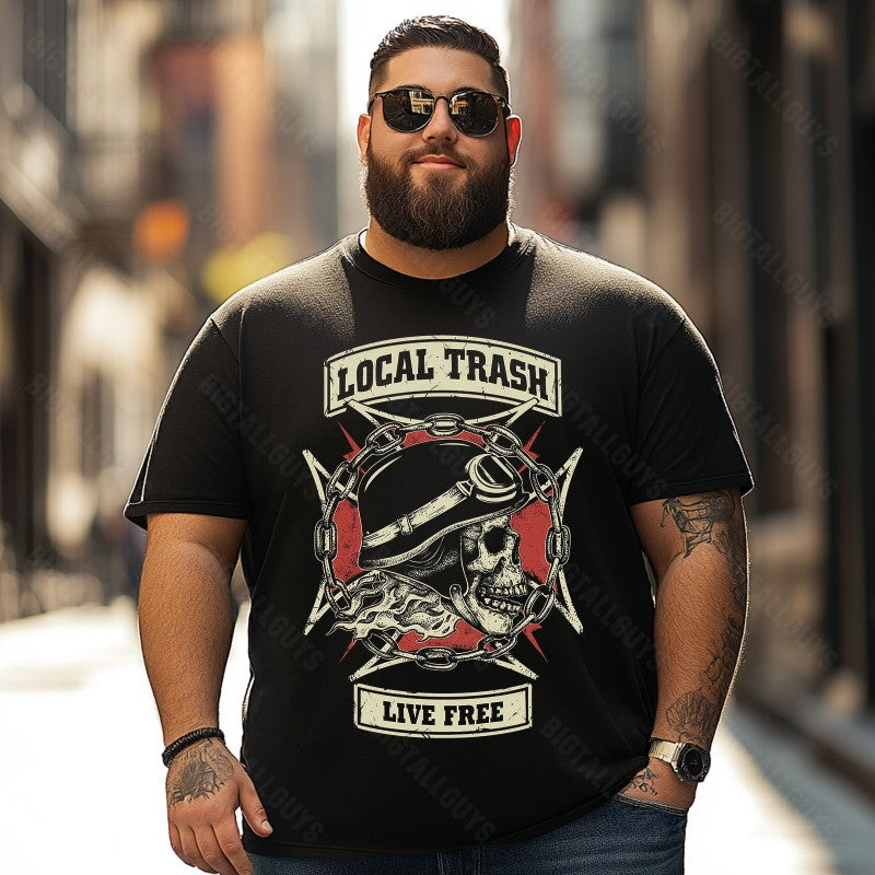 Skull Skeleton T0 5D2C 130 Men T Shirts Big and Tall Men Shirts Plus Size Short Sleeve Fashion Casual T Shirt Graphic Tee Shirts Tshirts