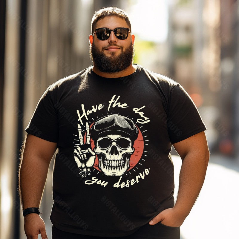 Skull Skeleton T0 5D2C 132 Men T Shirts Big and Tall Men Shirts Plus Size Short Sleeve Fashion Casual T Shirt Graphic Tee Shirts Tshirts