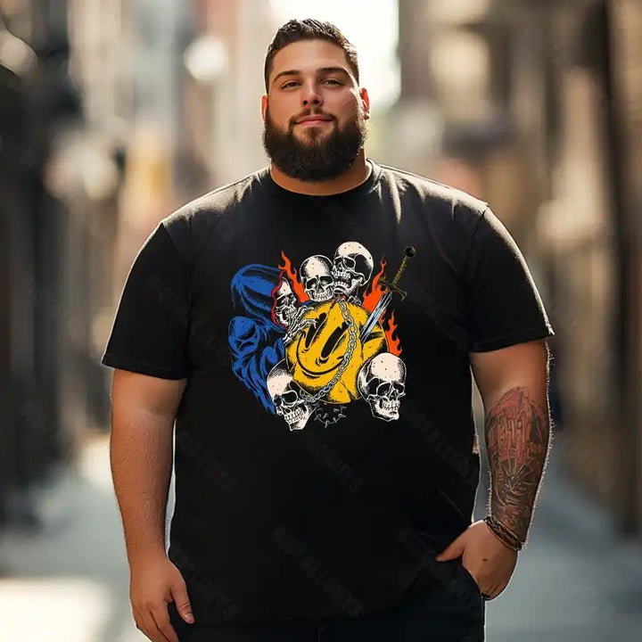 Skull Skeleton T0 5D2C 134 Men T Shirts Big and Tall Men Shirts Plus Size Short Sleeve Fashion Casual T Shirt Graphic Tee Shirts Tshirts