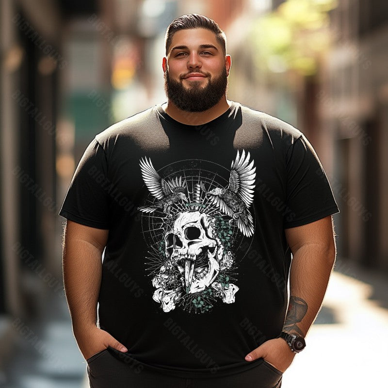 Skull Skeleton T0 5D2C 135 Men T Shirts Big and Tall Men Shirts Plus Size Short Sleeve Fashion Casual T Shirt Graphic Tee Shirts Tshirts