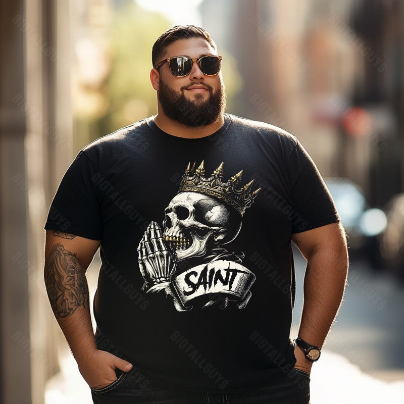 Skull Skeleton T0 5D2C 137 Men T Shirts Big and Tall Men Shirts Plus Size Short Sleeve Fashion Casual T Shirt Graphic Tee Shirts Tshirts