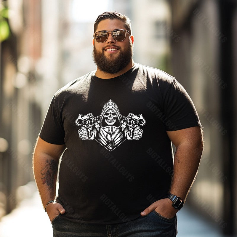 Skull Skeleton T0 5D2C 138 Men T Shirts Big and Tall Men Shirts Plus Size Short Sleeve Fashion Casual T Shirt Graphic Tee Shirts Tshirts