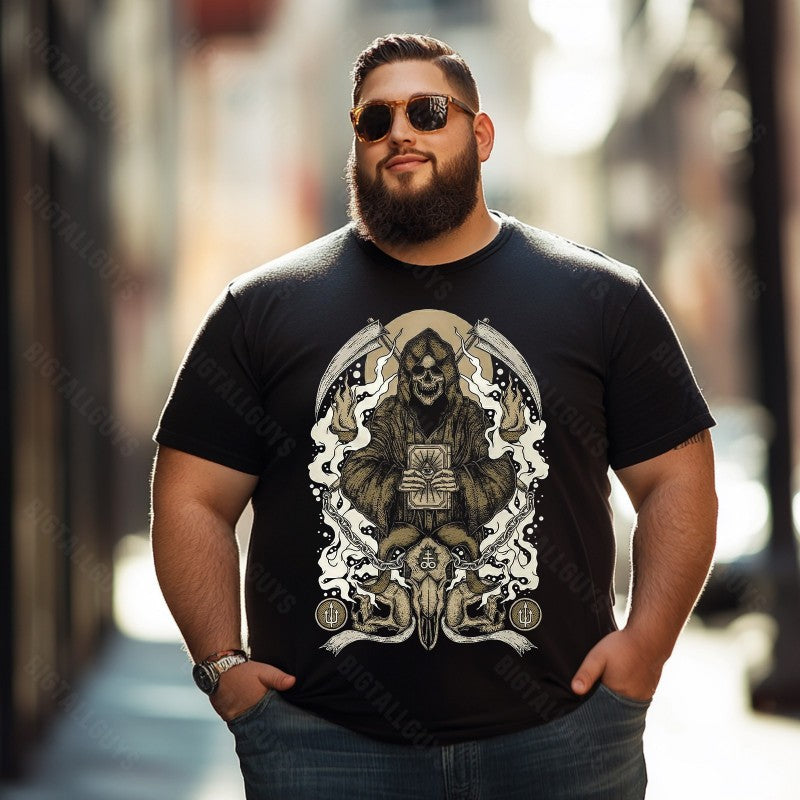 Skull Skeleton T0 5D2C 140 Men T Shirts Big and Tall Men Shirts Plus Size Short Sleeve Fashion Casual T Shirt Graphic Tee Shirts Tshirts