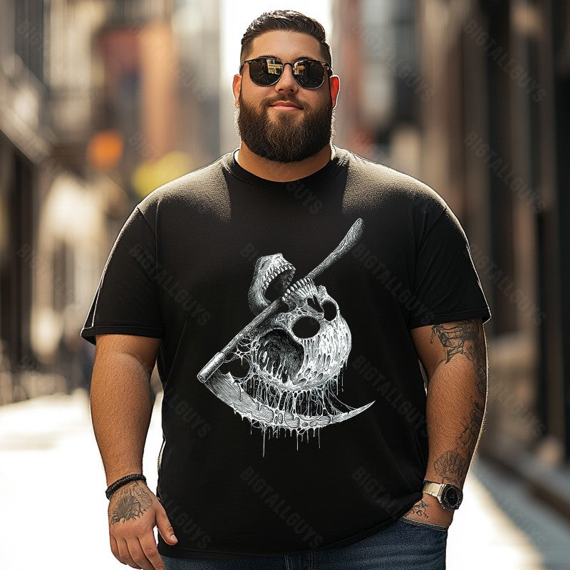 Skull Skeleton T0 5D2C 142 Men T Shirts Big and Tall Men Shirts Plus Size Short Sleeve Fashion Casual T Shirt Graphic Tee Shirts Tshirts