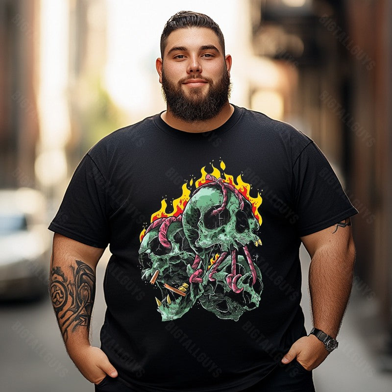 Skull Skeleton T0 5D2C 143 Men T Shirts Big and Tall Men Shirts Plus Size Short Sleeve Fashion Casual T Shirt Graphic Tee Shirts Tshirts