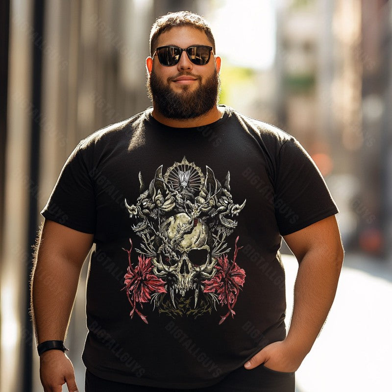 Skull Skeleton T0 5D2C 144 Men T Shirts Big and Tall Men Shirts Plus Size Short Sleeve Fashion Casual T Shirt Graphic Tee Shirts Tshirts