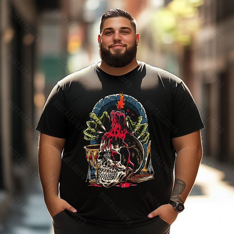 Skull Skeleton T0 5D2C 147 Men T Shirts Big and Tall Men Shirts Plus Size Short Sleeve Fashion Casual T Shirt Graphic Tee Shirts Tshirts