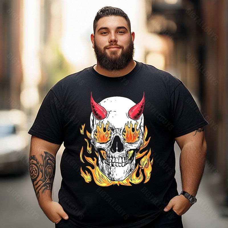 Skull Skeleton T0 5D2C 155 Men T Shirts Big and Tall Men Shirts Plus Size Short Sleeve Fashion Casual T Shirt Graphic Tee Shirts Tshirts