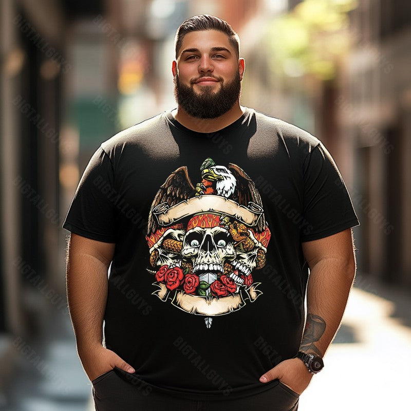 Skull Skeleton T0 5D2E 002 Men T Shirts Big and Tall Men Shirts Plus Size Short Sleeve Fashion Casual T Shirt Graphic Tee Shirts Tshirts