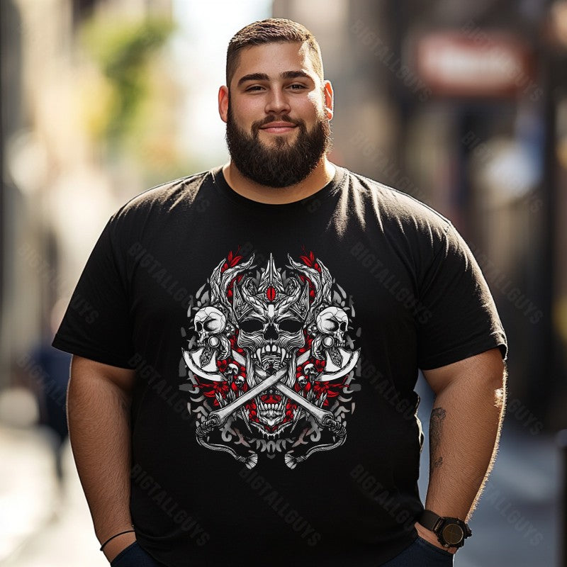 Skull Skeleton T0 5D2E 003 Men T Shirts Big and Tall Men Shirts Plus Size Short Sleeve Fashion Casual T Shirt Graphic Tee Shirts Tshirts