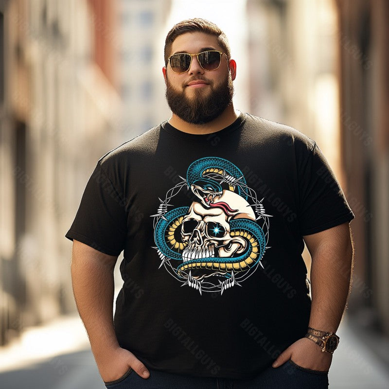 Skull Skeleton T0 5D2E 006 Men T Shirts Big and Tall Men Shirts Plus Size Short Sleeve Fashion Casual T Shirt Graphic Tee Shirts Tshirts