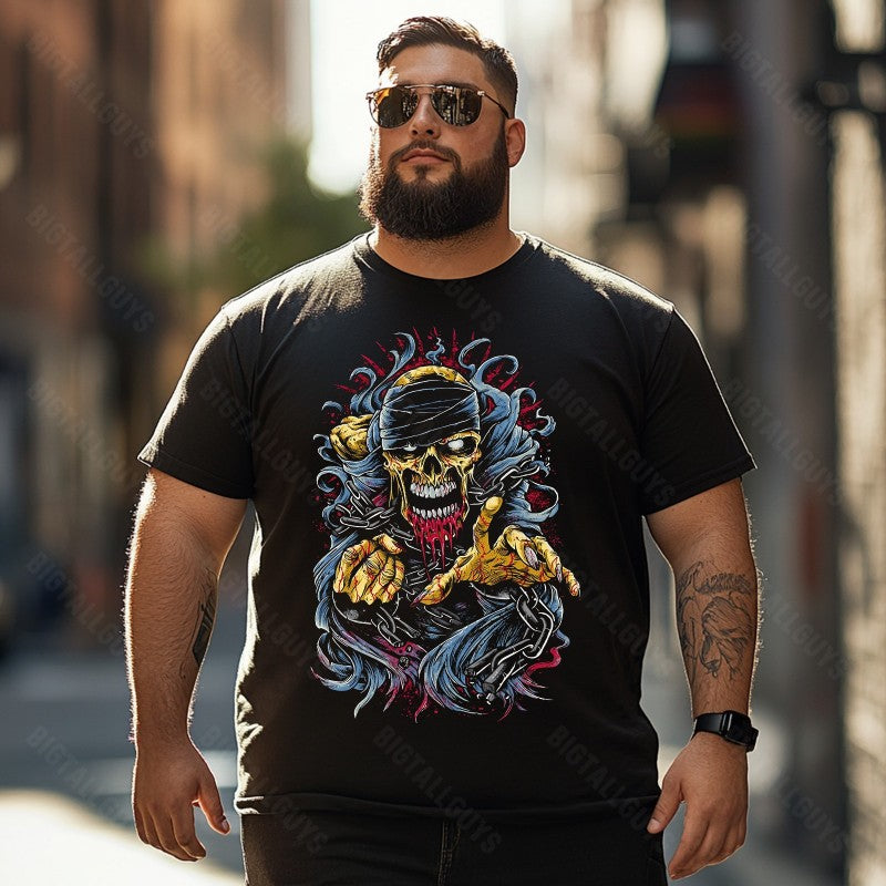 Skull Skeleton T0 5D2E 008 Men T Shirts Big and Tall Men Shirts Plus Size Short Sleeve Fashion Casual T Shirt Graphic Tee Shirts Tshirts