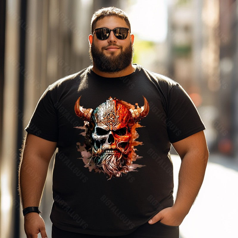 Skull Skeleton T0 5D2E 011 Men T Shirts Big and Tall Men Shirts Plus Size Short Sleeve Fashion Casual T Shirt Graphic Tee Shirts Tshirts