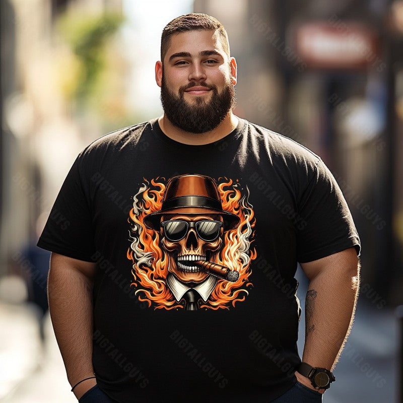 Skull Skeleton T0 5D2E 015 Men T Shirts Big and Tall Men Shirts Plus Size Short Sleeve Fashion Casual T Shirt Graphic Tee Shirts Tshirts