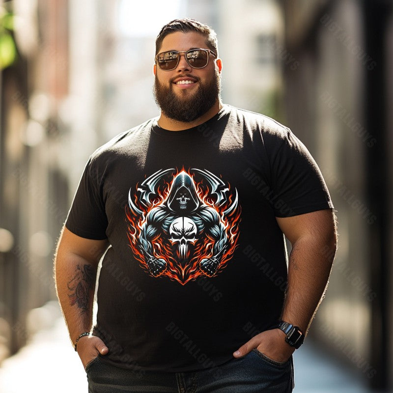 Skull Skeleton T0 5D2E 017 Men T Shirts Big and Tall Men Shirts Plus Size Short Sleeve Fashion Casual T Shirt Graphic Tee Shirts Tshirts