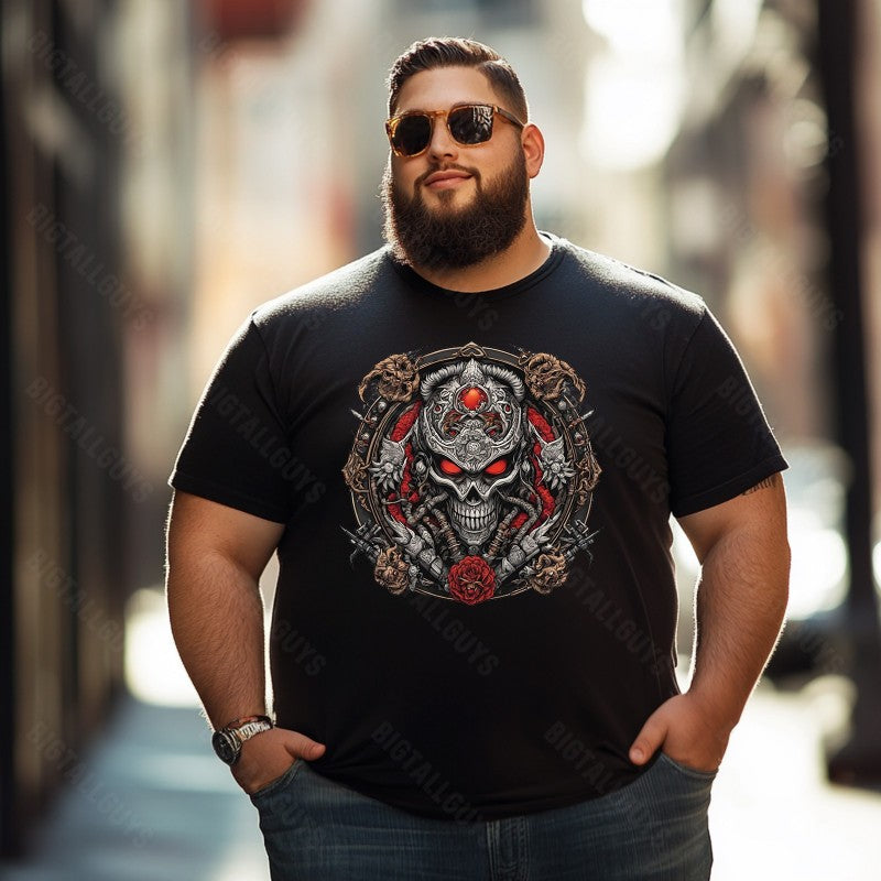 Skull Skeleton T0 5D2E 019 Men T Shirts Big and Tall Men Shirts Plus Size Short Sleeve Fashion Casual T Shirt Graphic Tee Shirts Tshirts