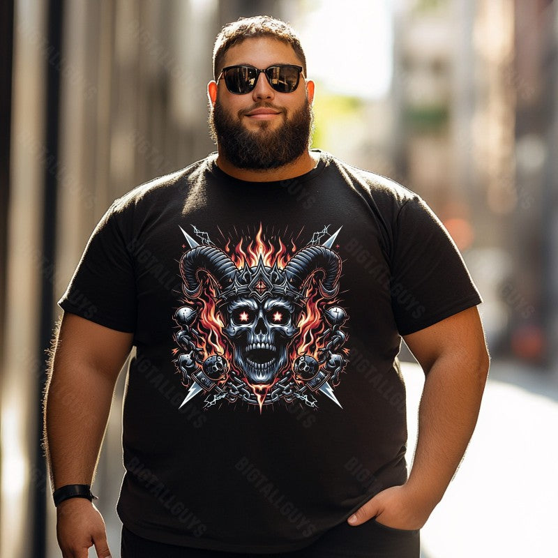 Skull Skeleton T0 5D2E 023 Men T Shirts Big and Tall Men Shirts Plus Size Short Sleeve Fashion Casual T Shirt Graphic Tee Shirts Tshirts