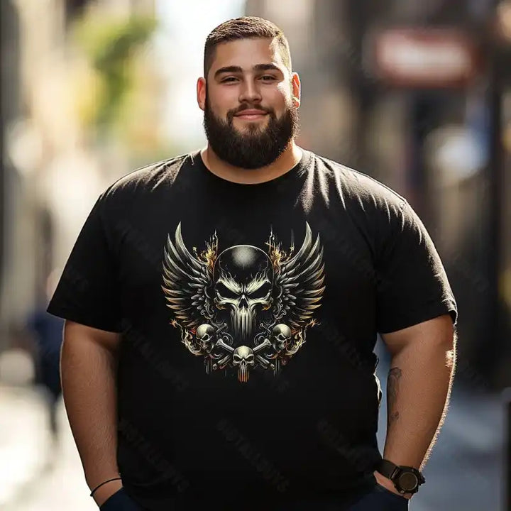 Skull Skeleton T0 5D2E 027 Men T Shirts Big and Tall Men Shirts Plus Size Short Sleeve Fashion Casual T Shirt Graphic Tee Shirts Tshirts