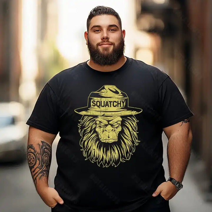 Bigfoot Sasquatch Yeti T0 5D2F 036 Men T Shirts Big and Tall Men Shirts Plus Size Short Sleeve Fashion Casual T Shirt Graphic Tee Shirts Tshirts