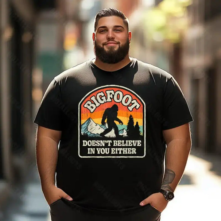Bigfoot Sasquatch Yeti T0 5D2F 052 Men T Shirts Big and Tall Men Shirts Plus Size Short Sleeve Fashion Casual T Shirt Graphic Tee Shirts Tshirts
