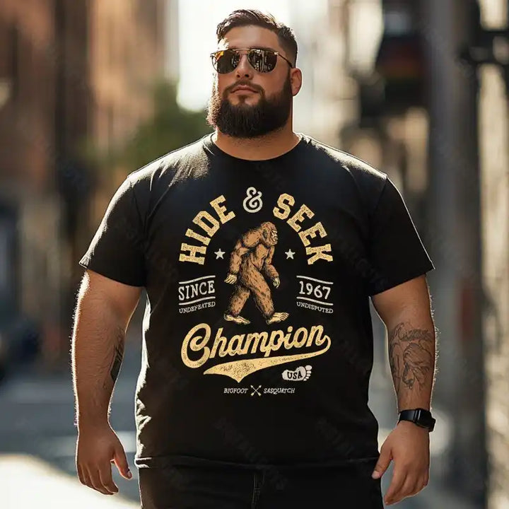 Bigfoot Sasquatch Yeti T0 5D2F 058 Men T Shirts Big and Tall Men Shirts Plus Size Short Sleeve Fashion Casual T Shirt Graphic Tee Shirts Tshirts