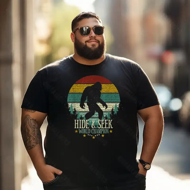 Bigfoot Sasquatch Yeti T0 5D2F 066 Men T Shirts Big and Tall Men Shirts Plus Size Short Sleeve Fashion Casual T Shirt Graphic Tee Shirts Tshirts