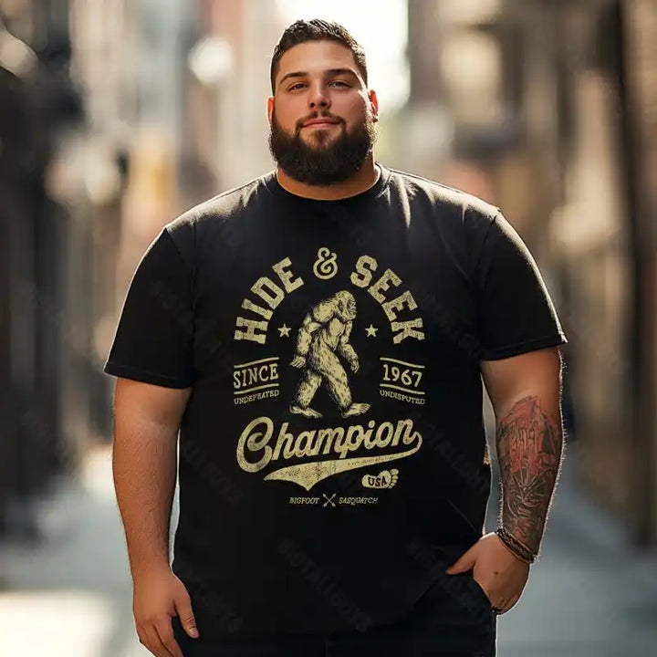 Bigfoot Sasquatch Yeti T0 5D2F 075 Men T Shirts Big and Tall Men Shirts Plus Size Short Sleeve Fashion Casual T Shirt Graphic Tee Shirts Tshirts