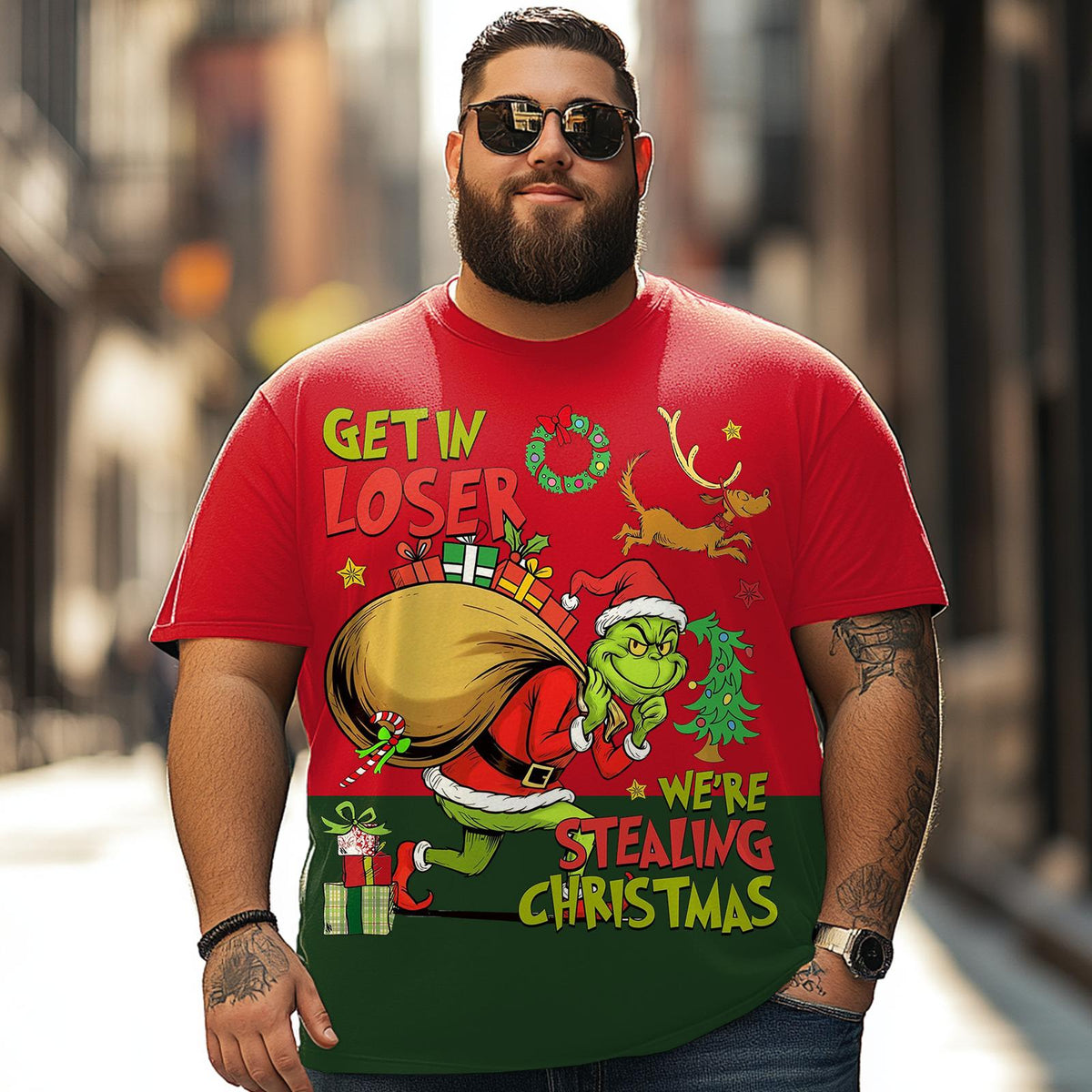 Christmas T Shirt for Men Big & Tall Men Xmas T Shirt T0 5DRE 004 Men T Shirts Big and Tall Men Shirts Plus Size Short Sleeve Fashion Casual T Shirt Graphic Tee Shirts Tshirts