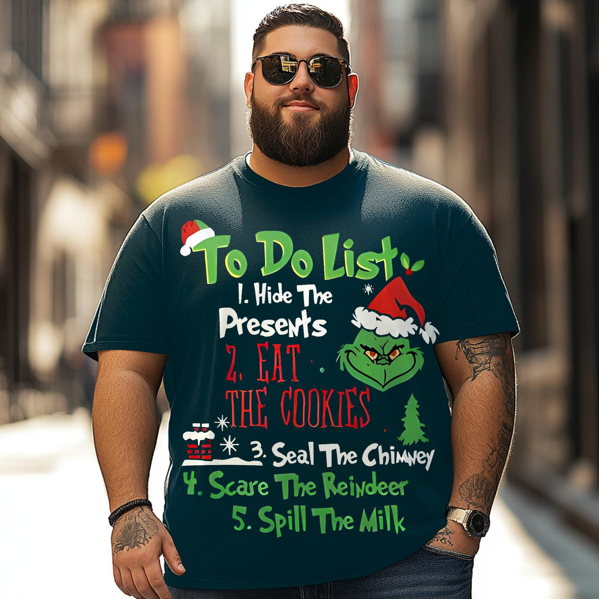 Christmas T Shirt for Men Big & Tall Men Xmas T Shirt T0 5DRE 006 Men T Shirts Big and Tall Men Shirts Plus Size Short Sleeve Fashion Casual T Shirt Graphic Tee Shirts Tshirts