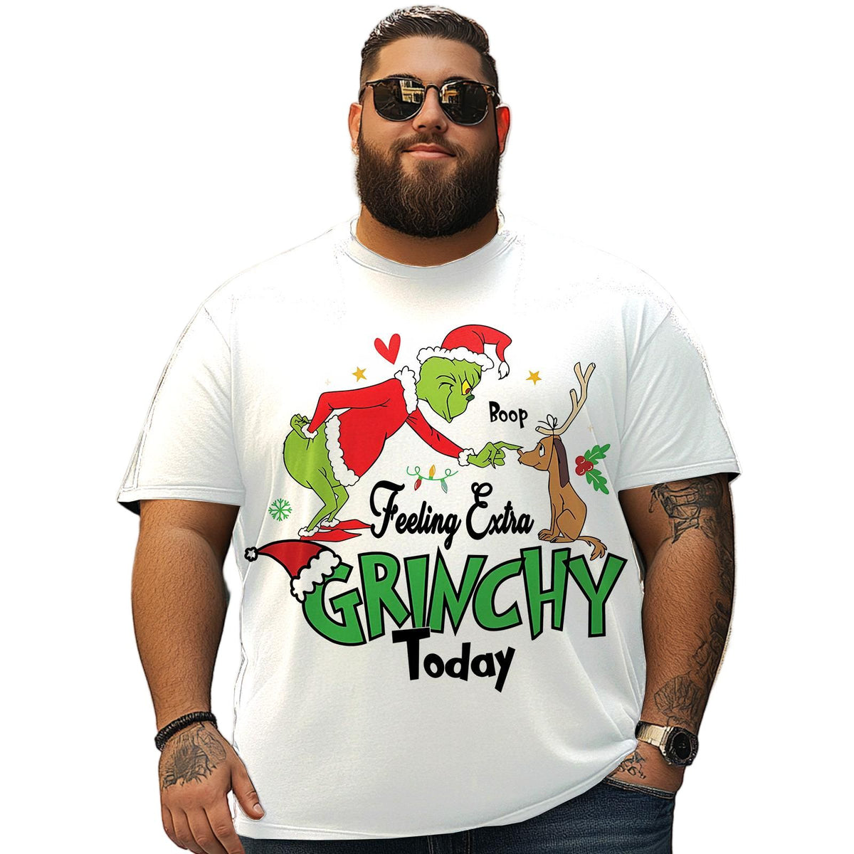 Christmas T Shirt for Men Big & Tall Men Xmas T Shirt T0 5DRE 014 Men T Shirts Big and Tall Men Shirts Plus Size Short Sleeve Fashion Casual T Shirt Graphic Tee Shirts Tshirts