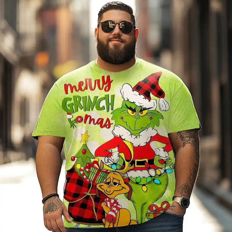 Christmas T Shirt for Men Big & Tall Men Xmas T Shirt T0 5DOJ 002 Men T Shirts Big and Tall Men Shirts Plus Size Short Sleeve Fashion Casual T Shirt Graphic Tee Shirts Tshirts - BigTallGuys